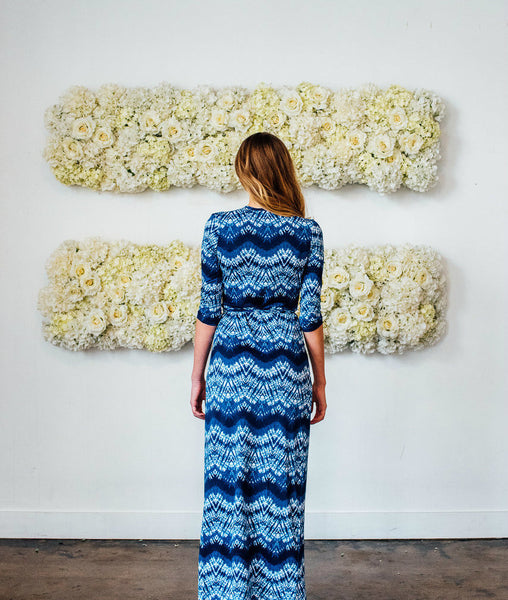 Marisol Wrap Maxi Dress Blue