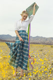 Sophie Plaid Taffeta Skirt Bue