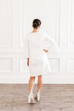 White Flutter Sleeve Dress