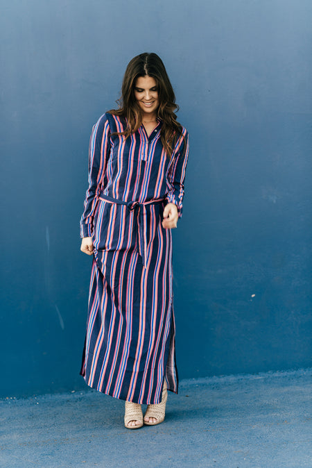 Marisol Wrap Maxi Dress Blue