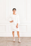 White Flutter Sleeve Dress