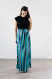 Donna Chiffon  A Line Maxi Skirt Blue