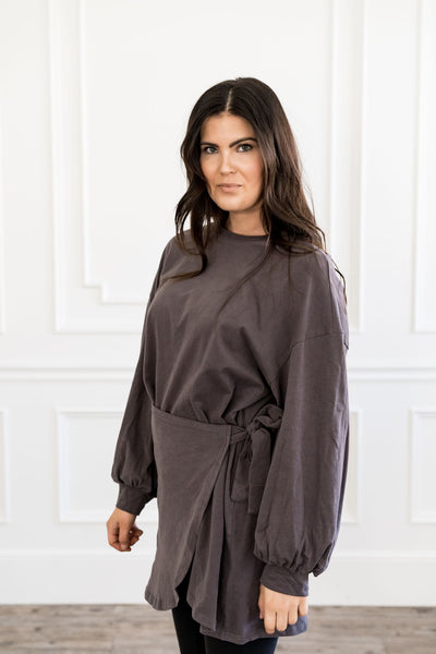 Charcoal Sweatshirt Dress