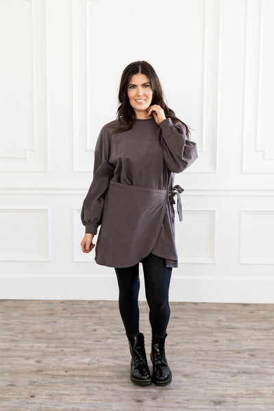Charcoal Sweatshirt Dress