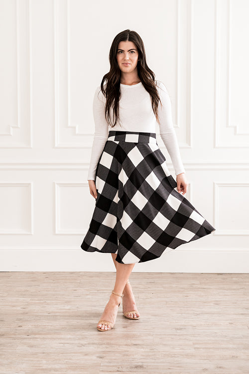 Up Town Checkered Skirt