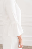 White Flutter Sleeve Dress